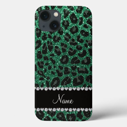 Aangepaste naam groene glittersplaat Case-Mate iPhone case (Achterkant)