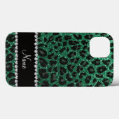 Aangepaste naam groene glittersplaat Case-Mate iPhone case (Achterkant (horizontaal))
