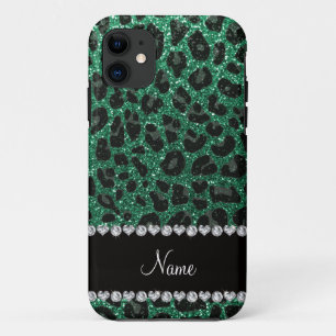 Aangepaste naam groene glittersplaat Case-Mate iPhone case