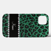 Aangepaste naam groene glittersplaat Case-Mate iPhone case (Achterkant (horizontaal))