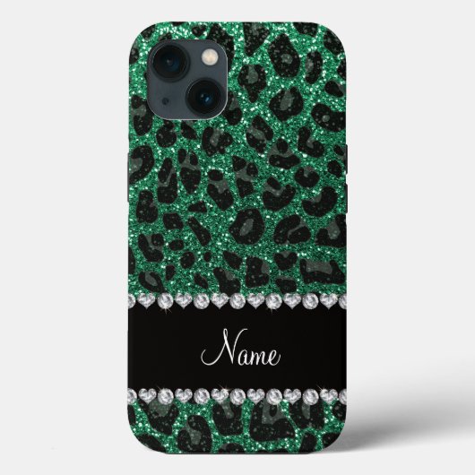 Aangepaste naam groene glittersplaat Case-Mate iPhone case (Achterkant)