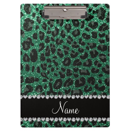 Aangepaste naam groene glittersplaat klembord (Voorkant)