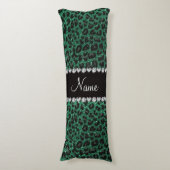 Aangepaste naam groene glittersplaat lichaamskussen (Voorkant Verticaal)