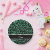 Aangepaste naam groene glittersplaat papieren bordje (Feest)