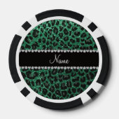 Aangepaste naam groene glittersplaat pokerchips (Achterkant)