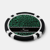 Aangepaste naam groene glittersplaat pokerchips (Enkel)