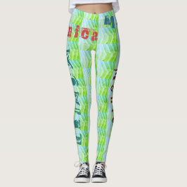 Aangepaste naam Groene Leggings