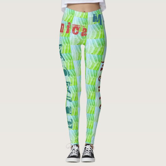 Aangepaste naam Groene Leggings (Voorkant)