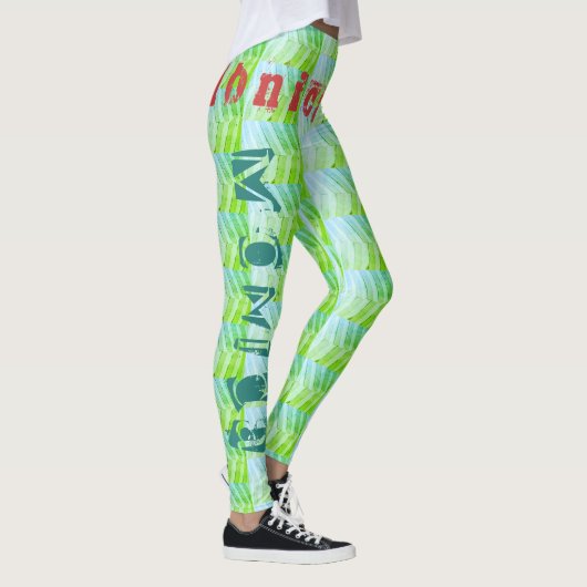 Aangepaste naam Groene Leggings (Rechts)