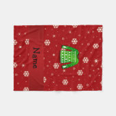 Aangepaste naam groene lelijke kersttrui fleece deken (Voorkant (Horizontaal))