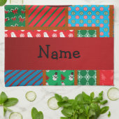 Aangepaste naam groene lelijke kersttrui theedoek (Gevouwen)