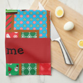 Aangepaste naam groene lelijke kersttrui theedoek (Quarter Fold)