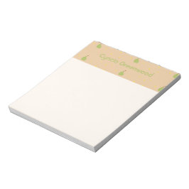 Aangepaste naam groene peer patroon bruin notitieblok