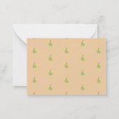 Aangepaste naam groene peer patroon bruin notitiekaartje (Achterkant)