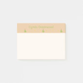 Aangepaste naam groene peer patroon bruin post-it® notes (Voorkant)