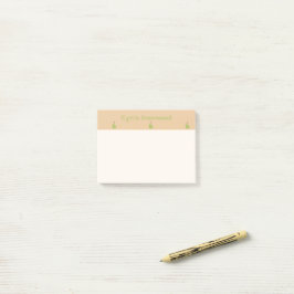 Aangepaste naam groene peer patroon bruin post-it® notes