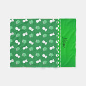 Aangepaste naam groene pinguïns cupcakes sterren fleece deken (Voorkant (Horizontaal))