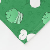 Aangepaste naam groene pinguïns cupcakes sterren fleece deken (Hoek)