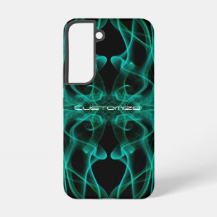 Aangepaste naam groene rook symmetrische zwarte samsung galaxy hoesje