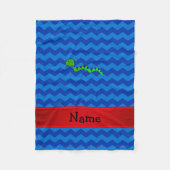 Aangepaste naam groene slangenblauwe chevrons fleece deken (Voorkant)