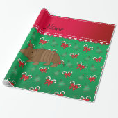 Aangepaste naam groene snoepsnoeren voor armadillo cadeaupapier (Uitgerold)
