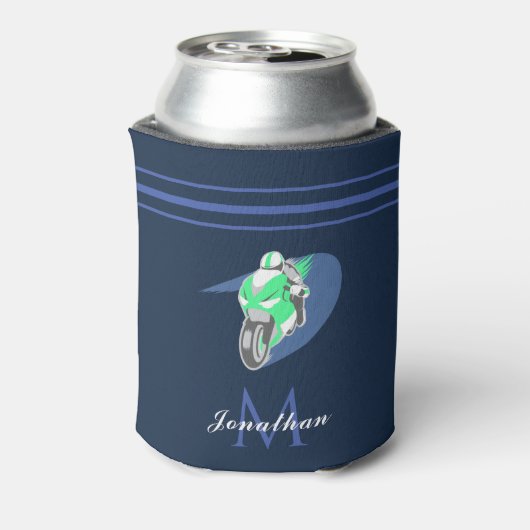 Aangepaste naam groene sportmotor Extreme Speed Blikjeskoeler (Blikje Achterkant)