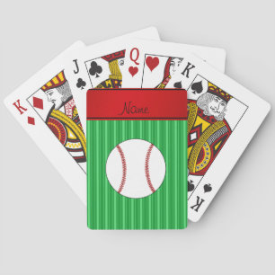 Aangepaste naam groene strepen honkbal speelkaarten