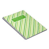 Aangepaste naam Groene Stripe Patroon Notitieboek (Rechterzijde)