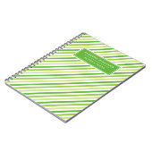 Aangepaste naam Groene Stripe Patroon Notitieboek (Linkerzijde)