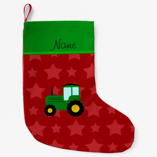 Aangepaste naam groene tractiestrijdsterren kleine kerstsok (Voorkant)