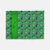 Aangepaste naam groene tractoren fleece deken (Voorkant (Horizontaal))