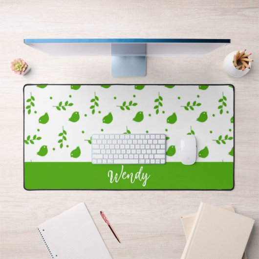 Aangepaste naam groene vogels bureaumat (Kantoor 1)