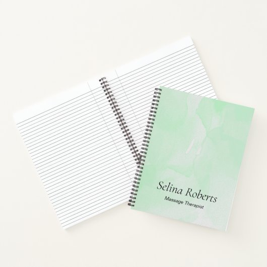 Aangepaste naam groene waterverf notitieboek (Binnen)