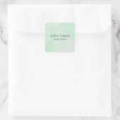 Aangepaste naam groene waterverf vierkante sticker (Tas)