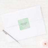 Aangepaste naam groene waterverf vierkante sticker (Envelop)
