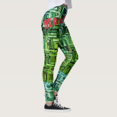 Aangepaste naam Groene Workout Leggings (Rechts)