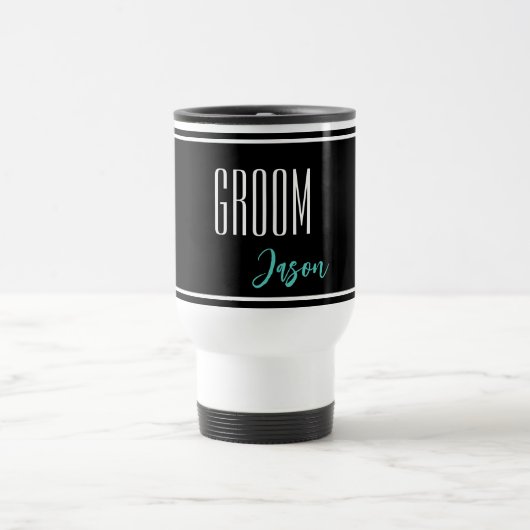 Aangepaste naam Groom Travel Mug Reisbeker (Center)
