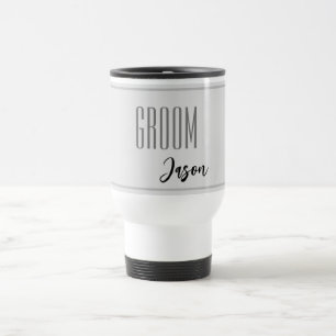Aangepaste naam Groom Travel Mug Reisbeker