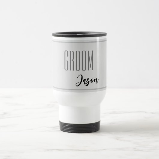 Aangepaste naam Groom Travel Mug Reisbeker (Center)