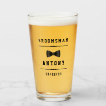 aangepaste naam Groomsman Glass