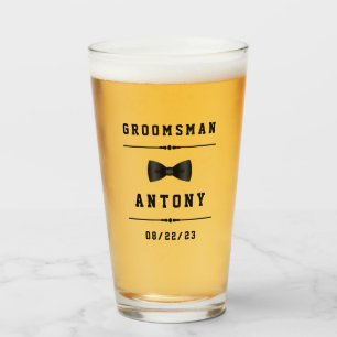 aangepaste naam Groomsman Glass Glas