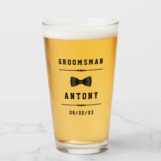  aangepaste naam Groomsman Glass Glas (Voorkant gevuld)