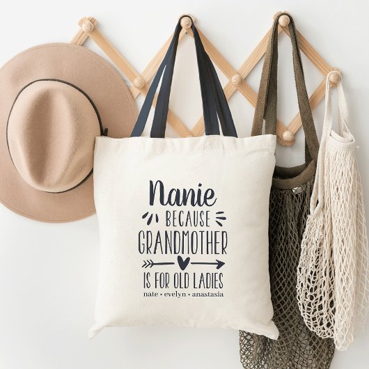 Aangepaste naam | Grootmoeder is oud voor dames Tote Bag