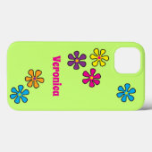 Aangepaste naam Groovy Hippie Flower Case-Mate iPhone Case (Achterkant (horizontaal))