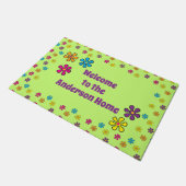 Aangepaste naam Groovy Hippie Flower Deurmat (Schuin)