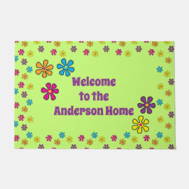 Aangepaste naam Groovy Hippie Flower Deurmat