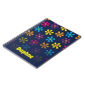 Aangepaste naam Groovy Hippie Flower Notitieboek (Linkerzijde)