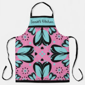 Aangepaste naam Grote Afdrukvriendelijke sierbloem Schort (Voorkant)