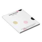 Aangepaste naam grote roze en zwarte Confetti Notitieblok (Schuin)