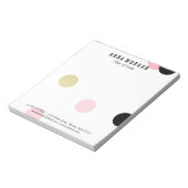 Aangepaste naam grote roze en zwarte Confetti Notitieblok (Linkerzijde)